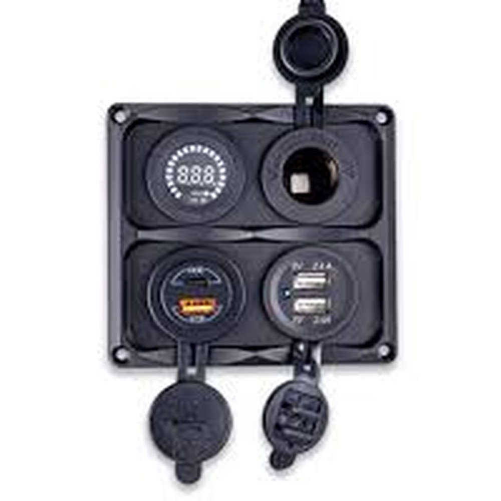 Afdekplaat voor 12V/USB inbouw (4x)