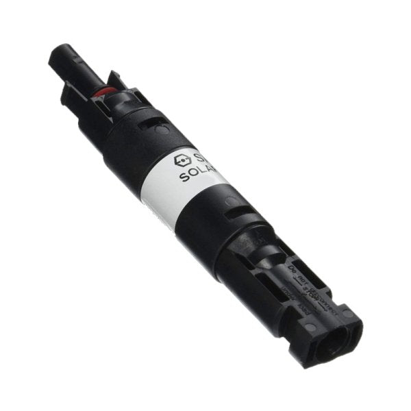 Zekeringhouder met MC4-stekkers en transparante behuizing, geschikt voor 8 ampère zekering in zonnepaneelsystemen met serie- of parallelschakeling