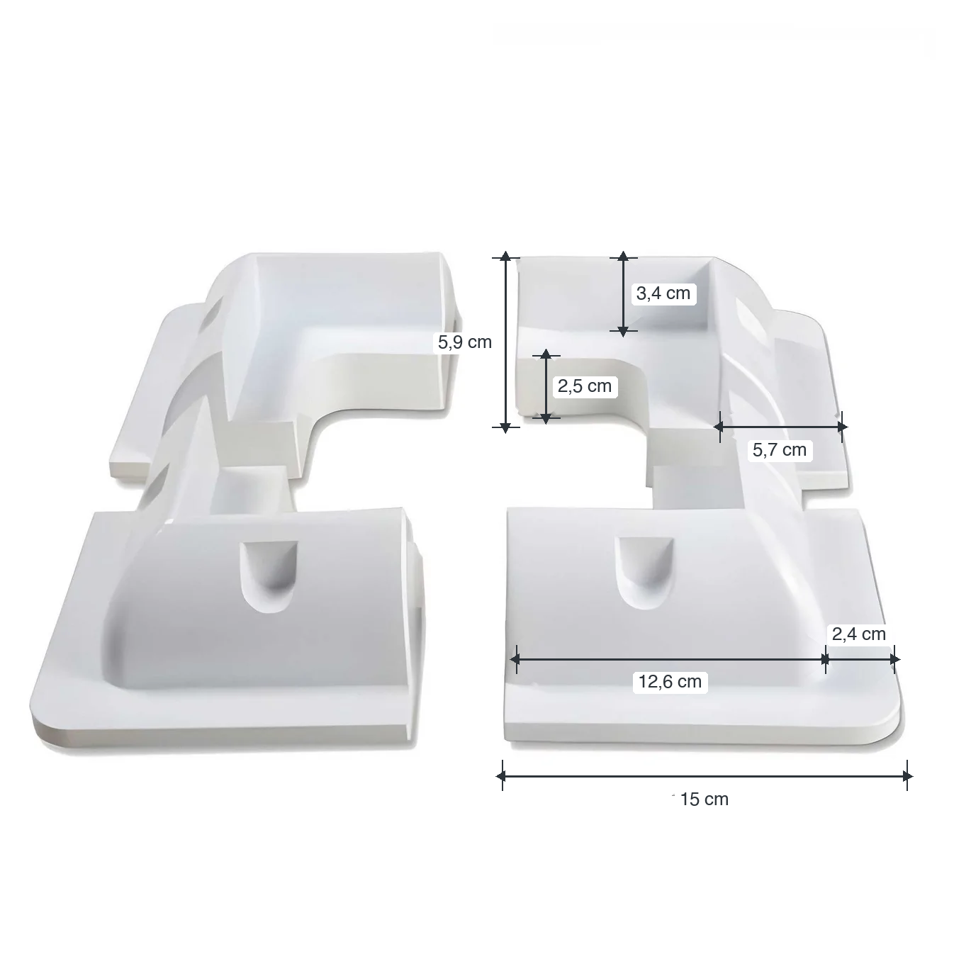 ABS hoeksteunen wit (Set van 4)