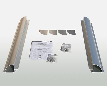 Aluminium spoiler 55 cm zilver (Set van 2)