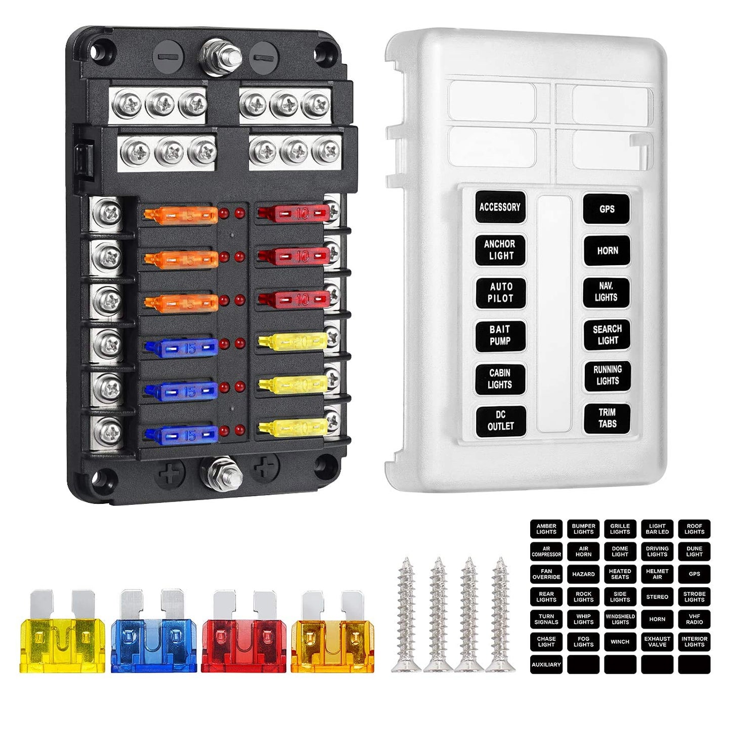 Zekeringskast 12 x steekzekering 12/24V
