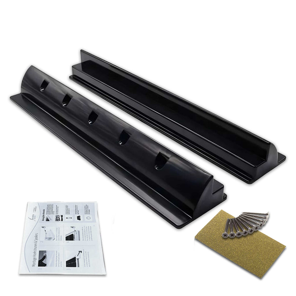 ABS spoiler 68 cm zwart (Set van 2)