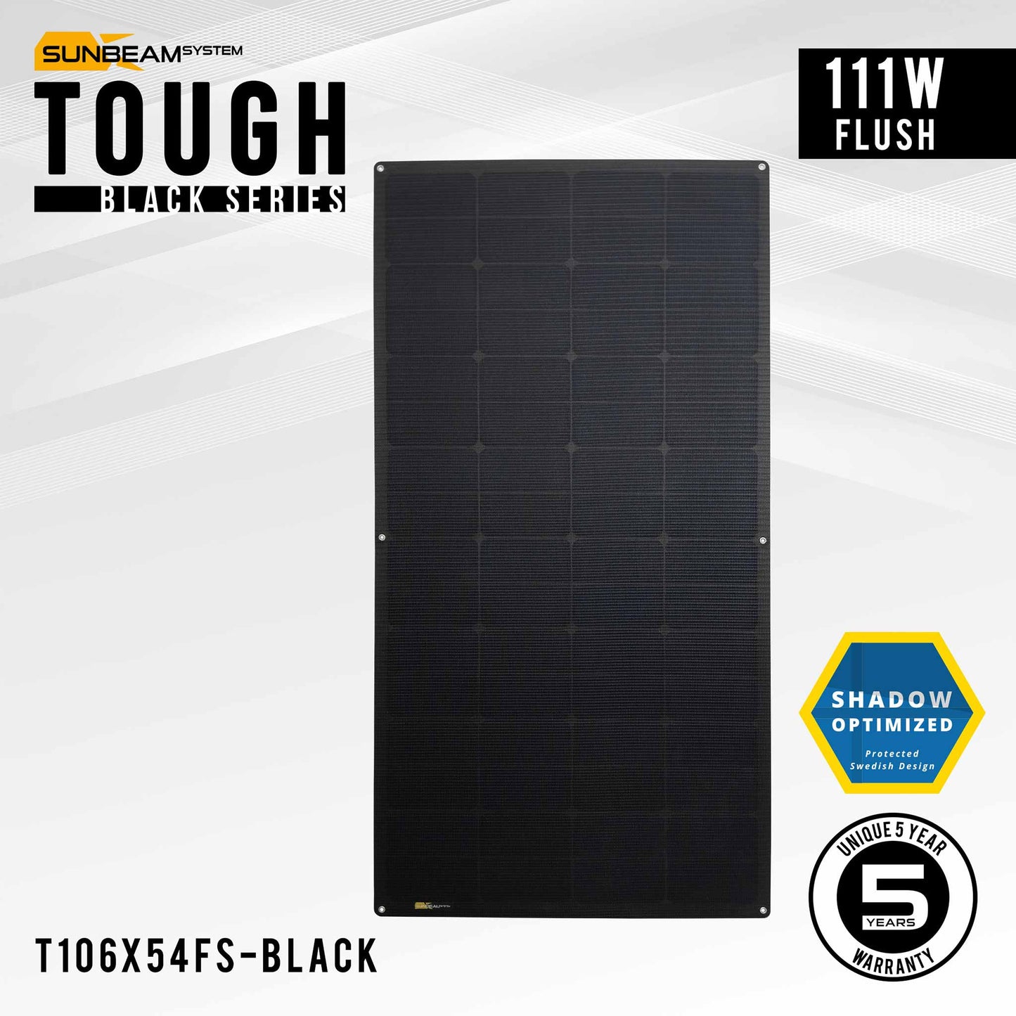 Sunbeam Tough Black 111Wp Flush (corner holes)