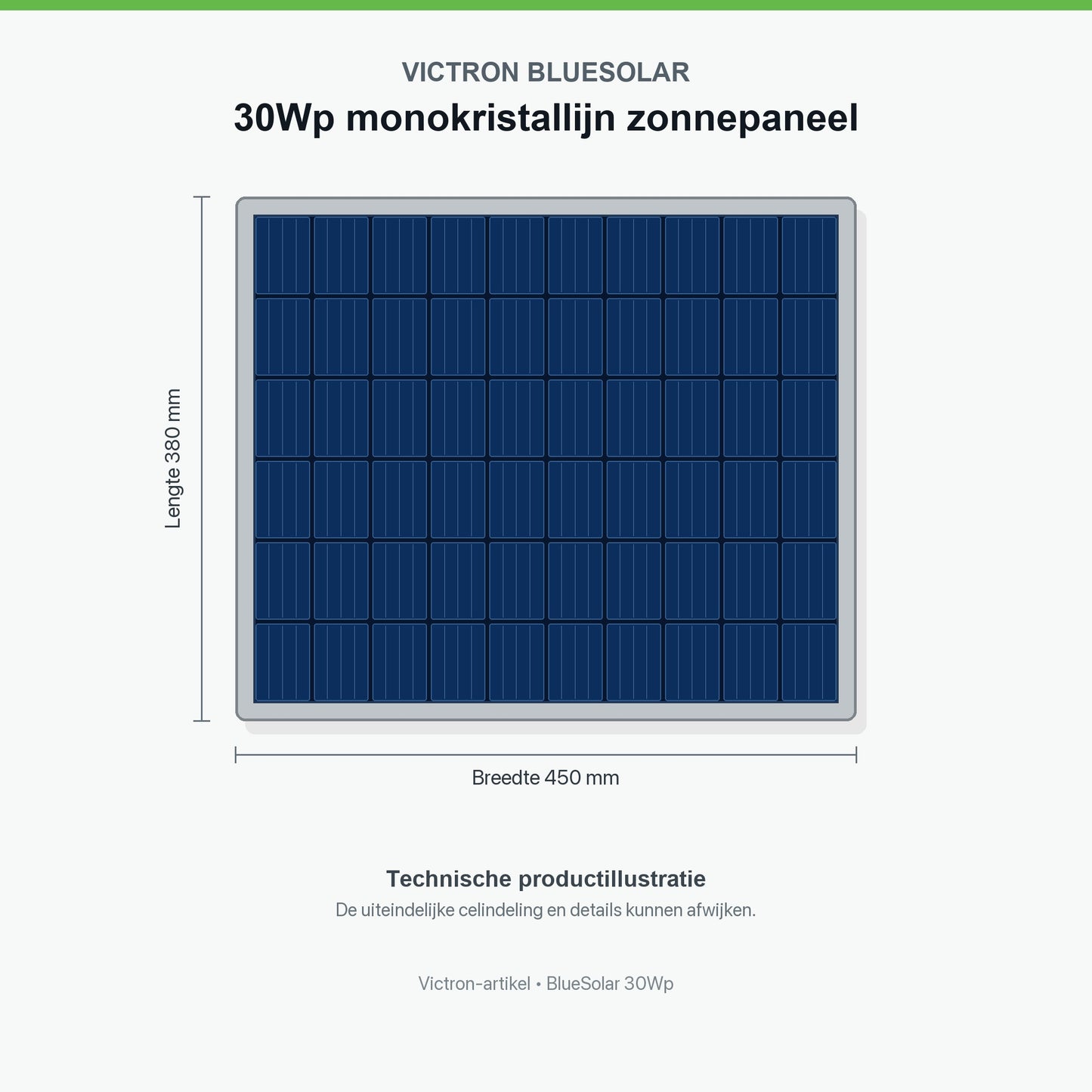 Victron BlueSolar 30Wp monokristallijn zonnepaneel