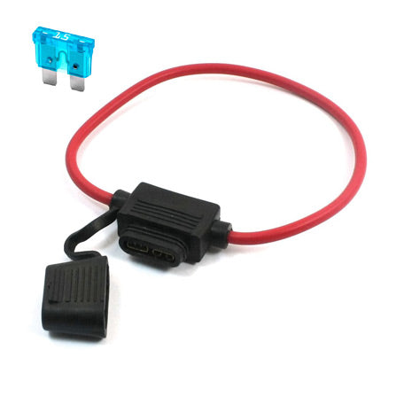 Zweefzekeringhouder met draad 4mm² + 15A zekering