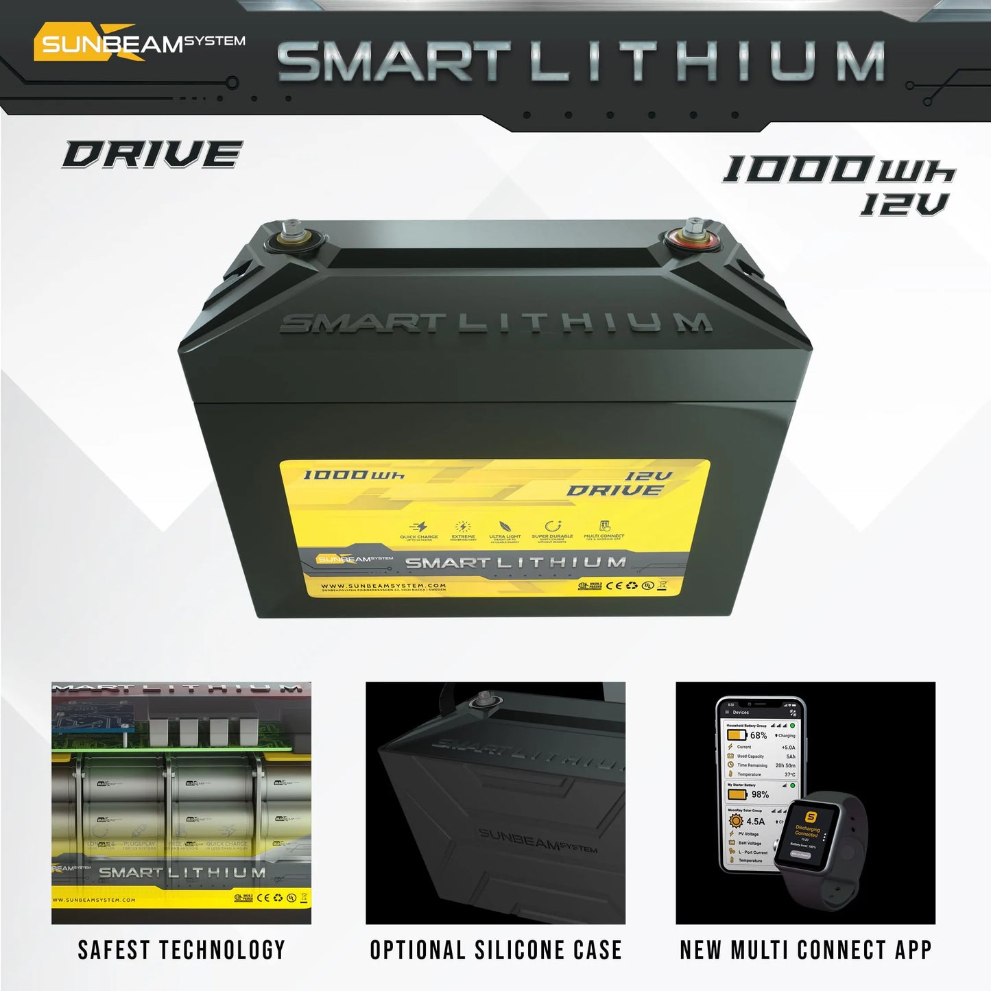 Smart Lithium Drive 12V 1000Wh