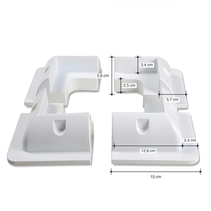 ABS hoeksteunen wit (Set van 4)