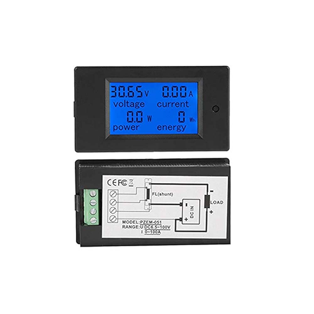 DC vermogensmonitor (shunt) met LCD display