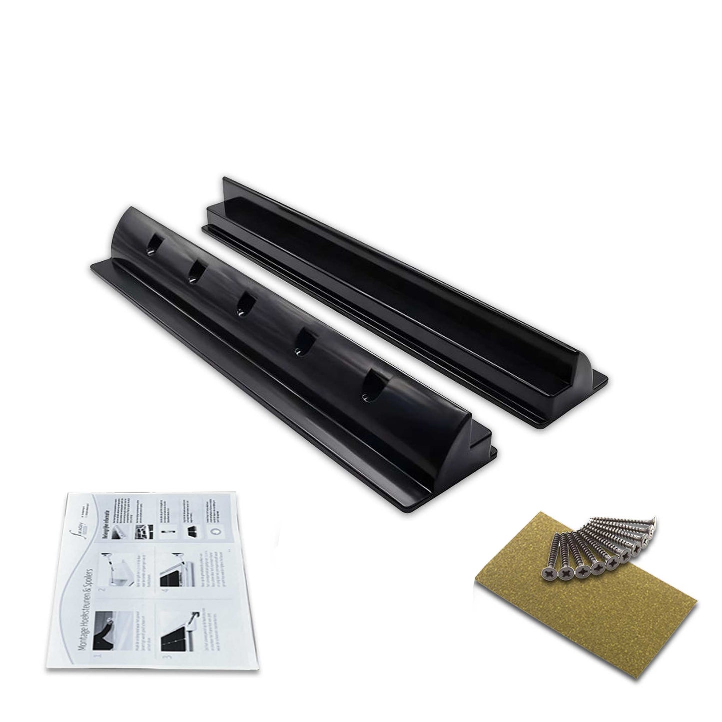 ABS spoiler 55 cm zwart (Set van 2)