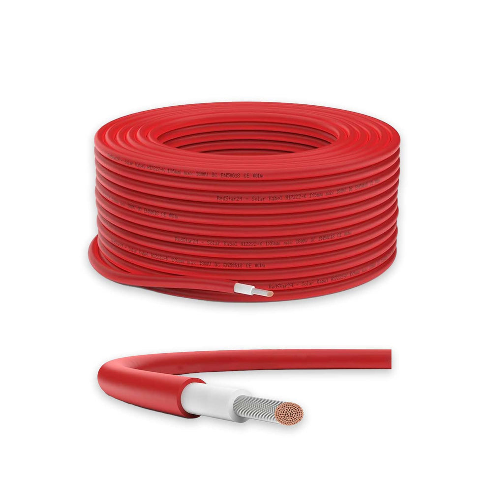 Solarkabel 6mm² rood per meter – Faraday Energy