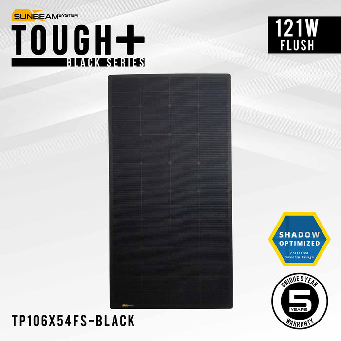 Sunbeam Tough+ Schwarz 121Wp Flush