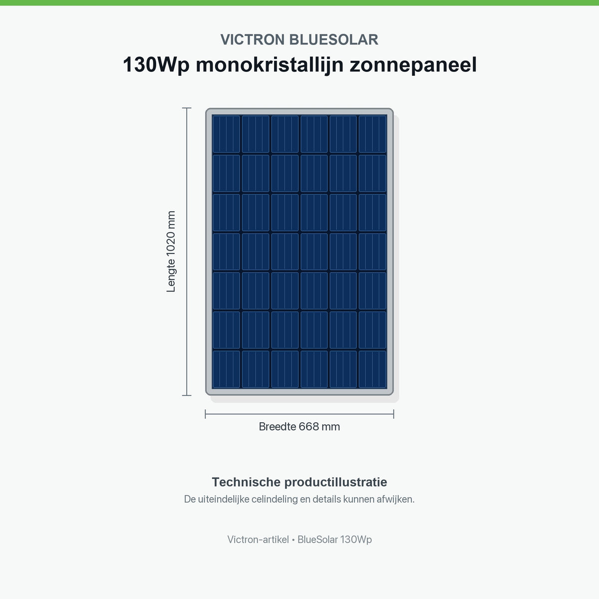 Victron BlueSolar 130Wp monokristallines Solarmodul