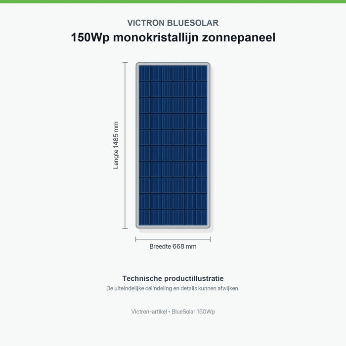 Victron BlueSolar 150Wp monokristallijn zonnepaneel