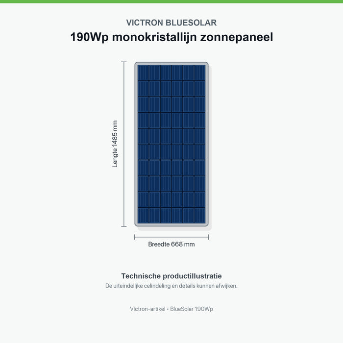 Victron BlueSolar 190Wp monokristallijn zonnepaneel