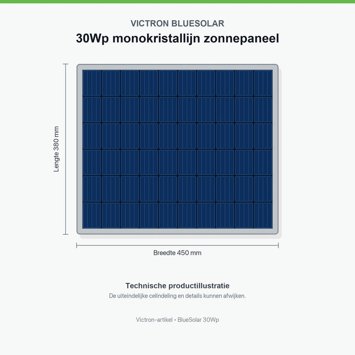 Victron BlueSolar 30Wp monokristallijn zonnepaneel